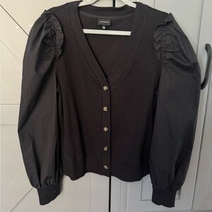 Who What Wear- Black Puff Sleeve Top